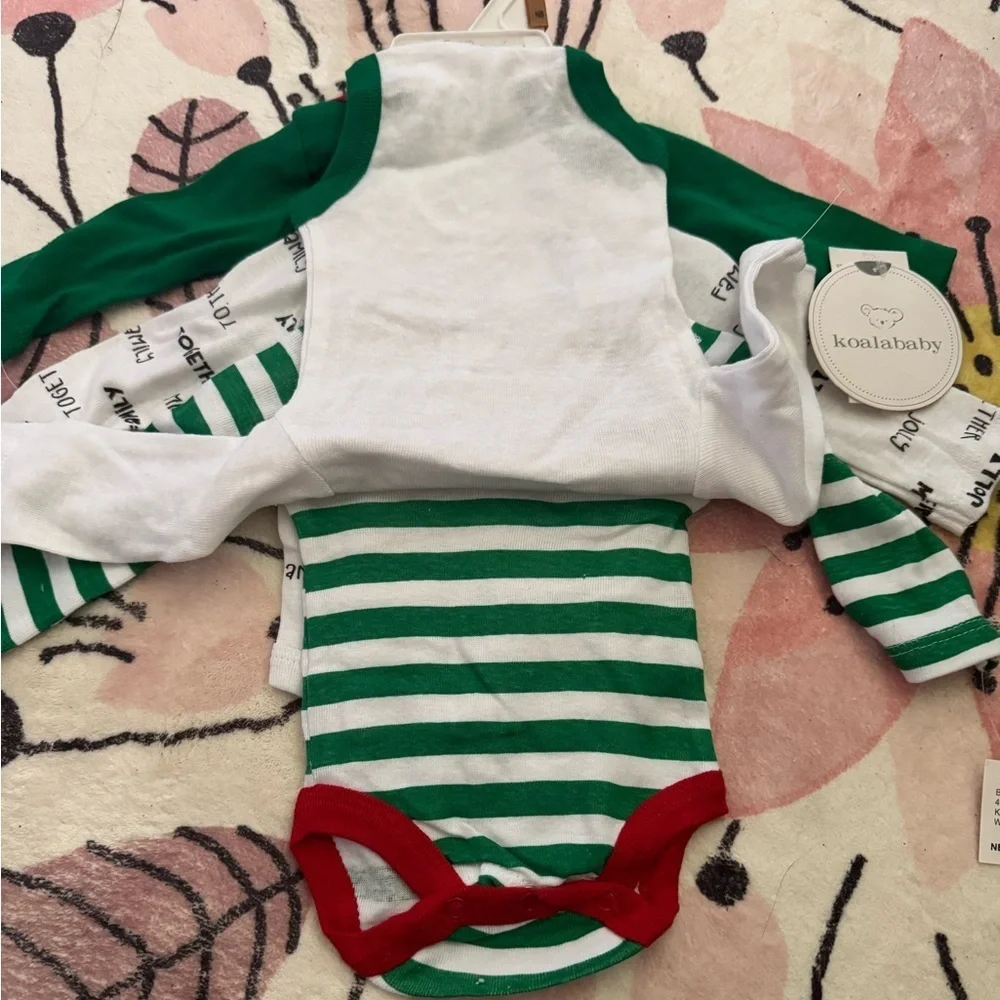 NWT 4PC Koala Baby Newborn Holiday Play Sleep Onesies